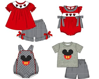 Mickey & Minnie Embroidered Sibling Matching Styles