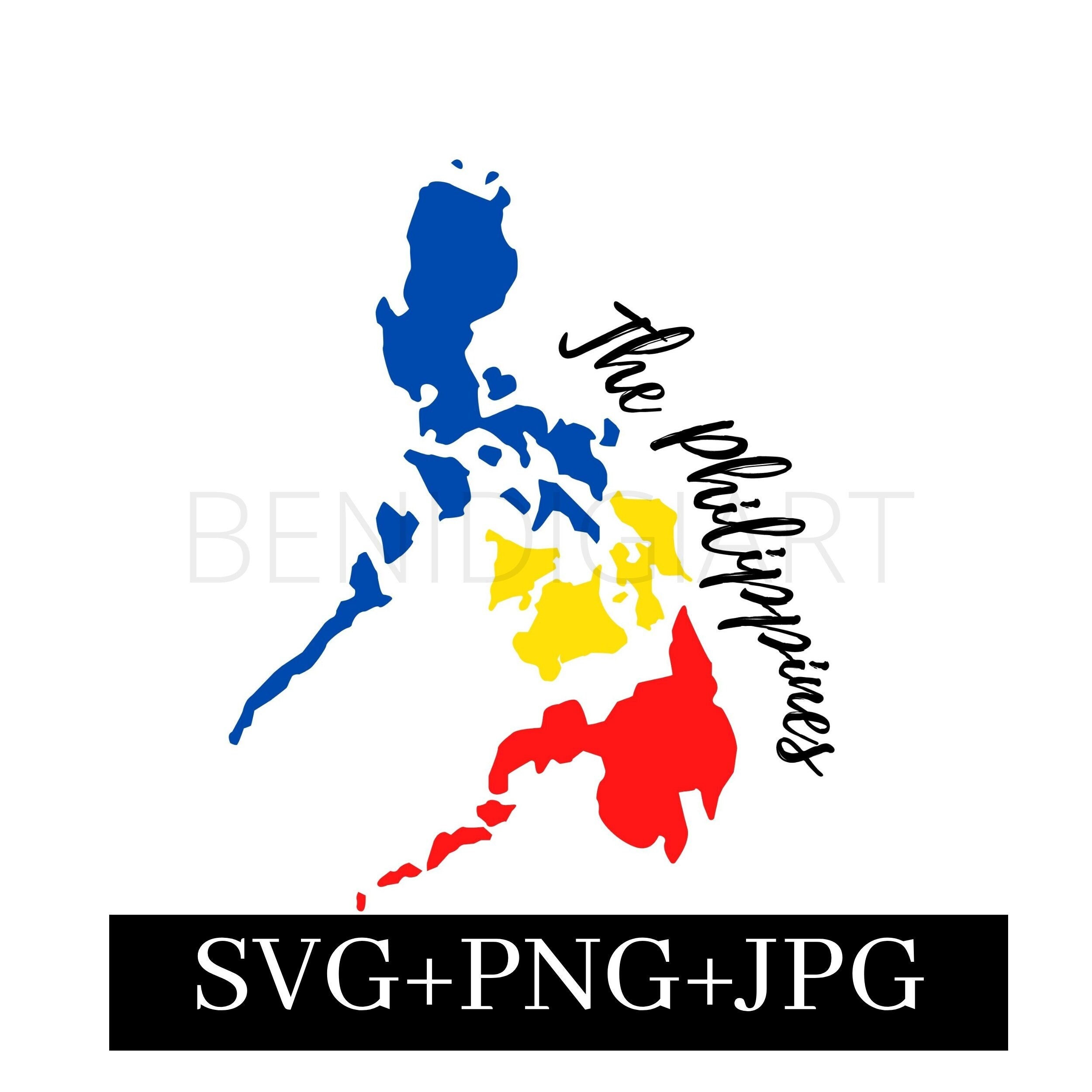 The Philippines Map in SVG PNG JPG - Etsy