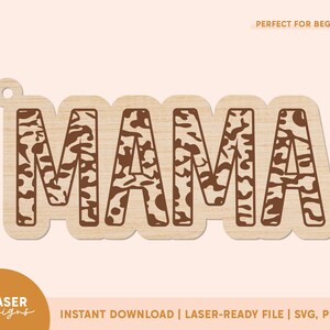 Mama Camo Keychain SVG | Glowforge File, Glowforge Cut File, Laser File, Mother&#39;s Day Gift, Mother&#39;s Day SVG, Mama Keychain SVG