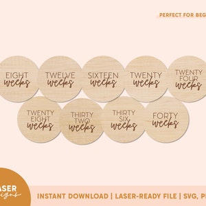 Étapes modernes de grossesse SVG | Glowforge File, Glowforge Cut File, Fichier Laser, Glowforge SVG File