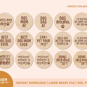 Dog Keychains SVG Glowforge File Glowforge Cut File Laser - Etsy