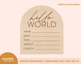 Arch Birth Stats Signs SVG | Birth Stats SVG, Newborn Stats Sign, Glowforge File, Glowforge Cut File, Laser SVG File