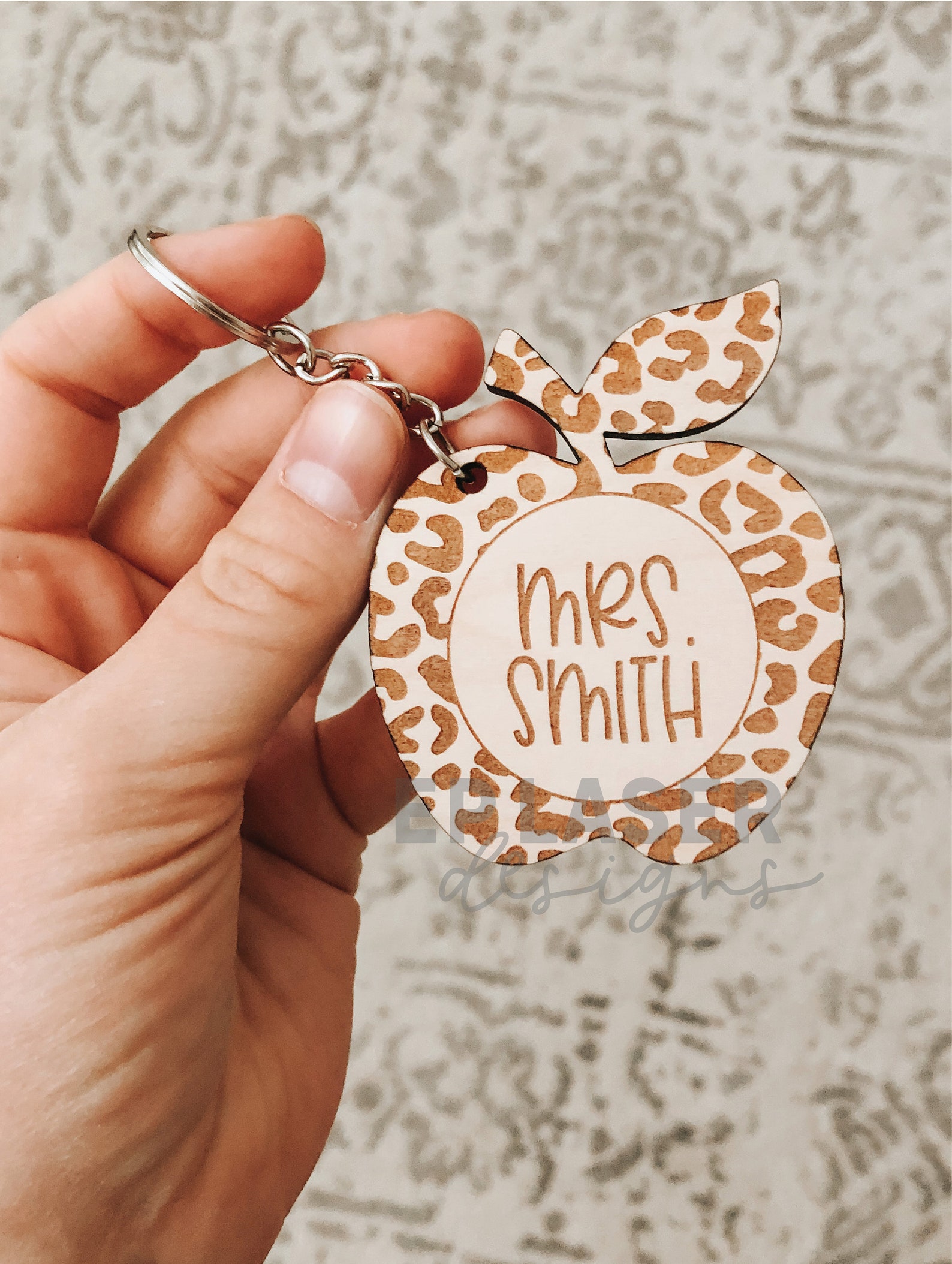 Teacher Keychain SVG Monogram Teacher Keychain Glowforge - Etsy