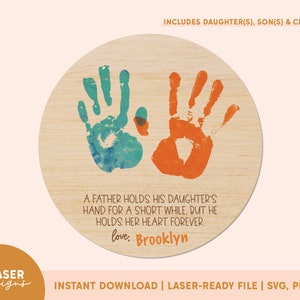 Father&#39;s Day Handprint Sign SVG | Father&#39;s Day Laser File, Glowforge Father&#39;s Day File, Dad Laser File, Father&#39;s Day SVG, Father&#39;s Day Sign