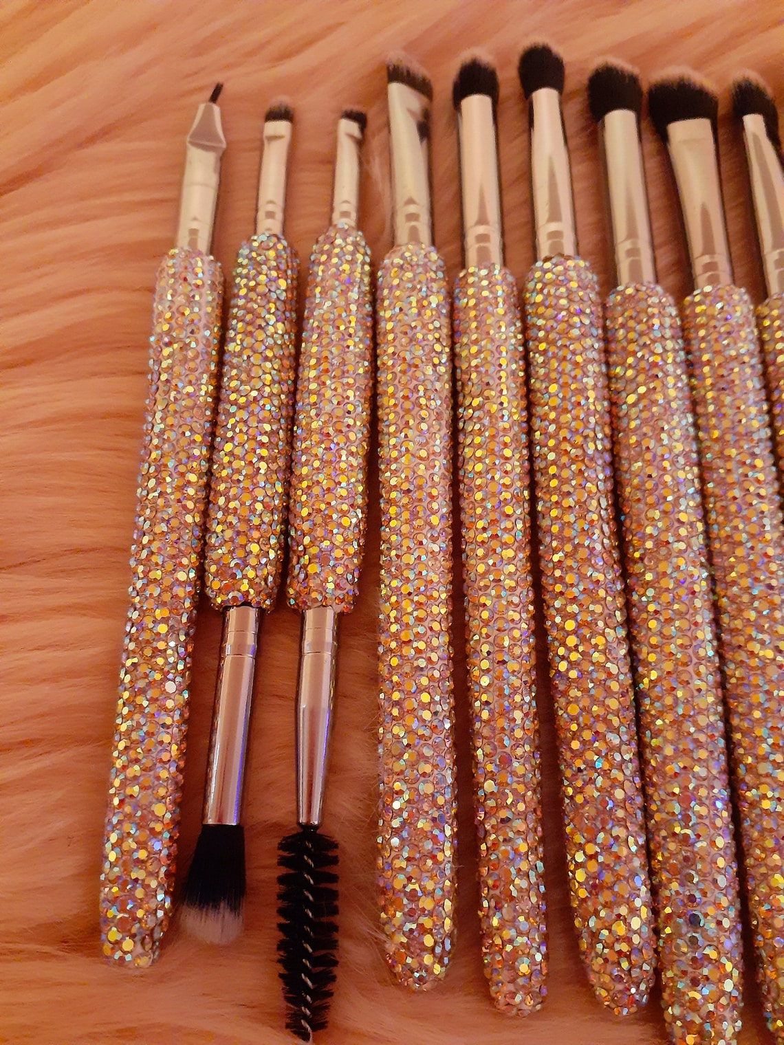 15 piece rhinestone makeup brush set Bling makeup brushes Etsy