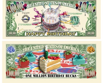 Happy Birthday Million Dollar Collectible Novelty Bill (Not Real Currency)