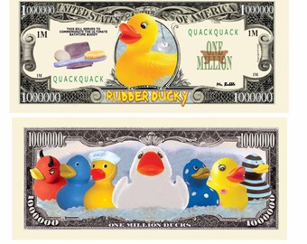 Rubber Ducky Million Dollar Collectible Novelty Bill (Not Real Currency) - Fun Item For Jeepsters, Jeep Clubs and Lovers Of Jeeps