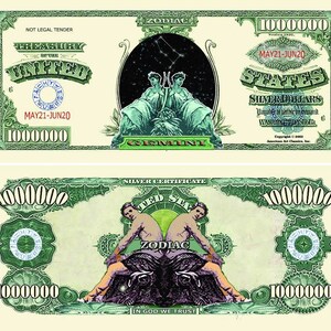 MONEY STICKERS Million Dollar Bill Design Decal Sticker Money Sticker Money  Label 1M Bill 
