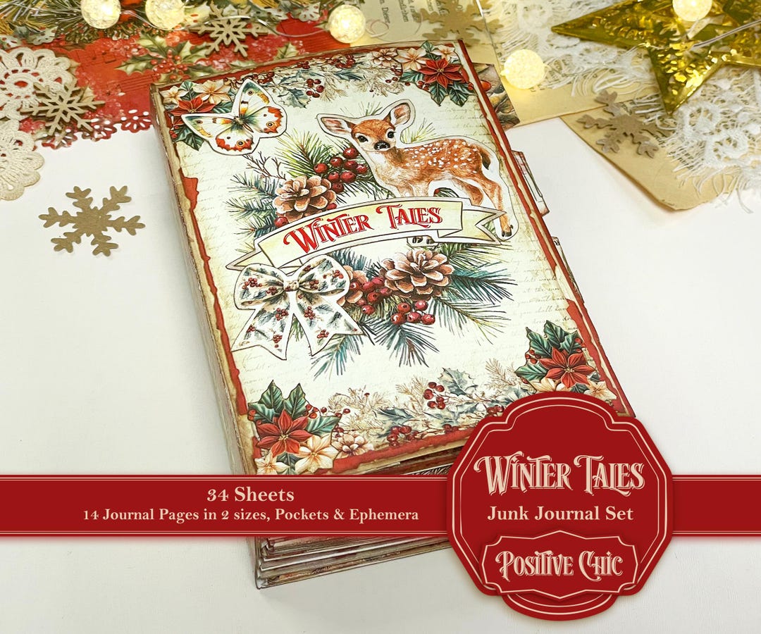 WINTER TALES Christmas Junk Journal Kit Winter Junk Journal Printables ...