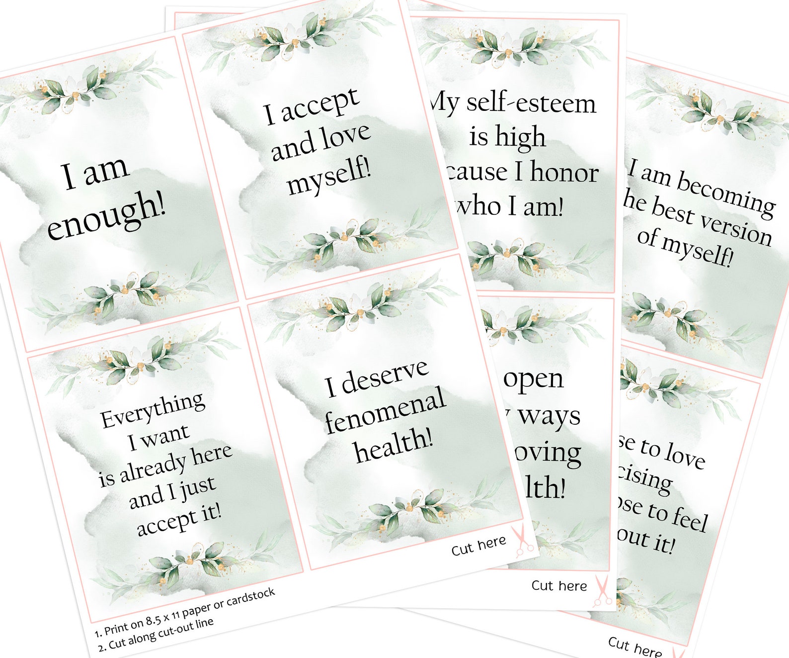 Health Positive Affirmation Cards 28 Printable Health | Etsy