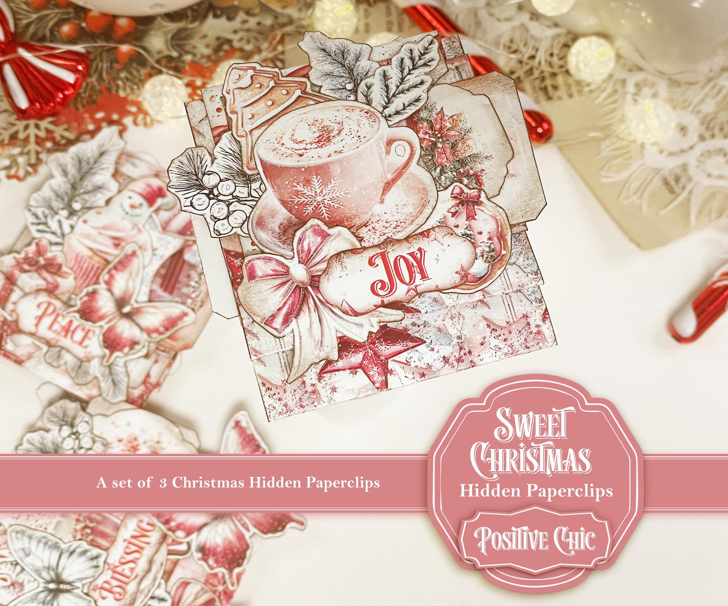 SWEET CHRISTMAS Hidden Paperclips Kit Christmas Junk Journal Paper Clip ...