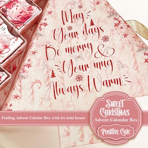 SWEET CHRISTMAS Unique Advent Calendar 2025 Printable Christmas Junk Journal Set DIY Advent Calendar Box Book Christmas Tree Advent Box