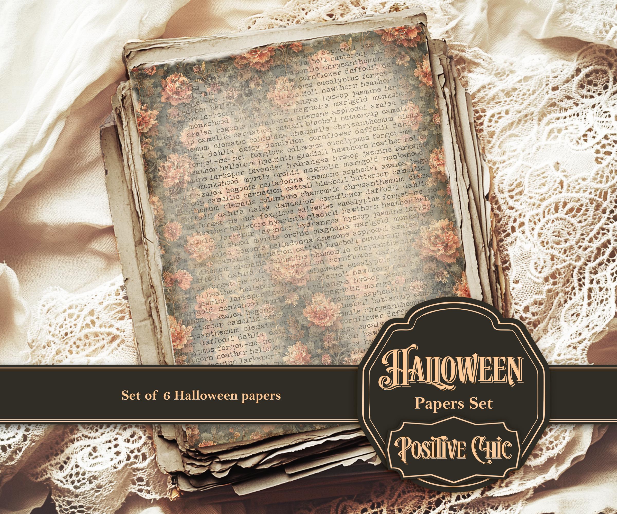 HALLOWEEN Scrapbook Pages Printable Halloween Junk Journal Pages Set ...