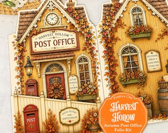 Autumn Folio Kit Fall Junk Journal Folio Set Post Office Junk Journal Kits Folio Journal Set Autumn Ephemera Scrapbook Kit HARVEST HOLLOW