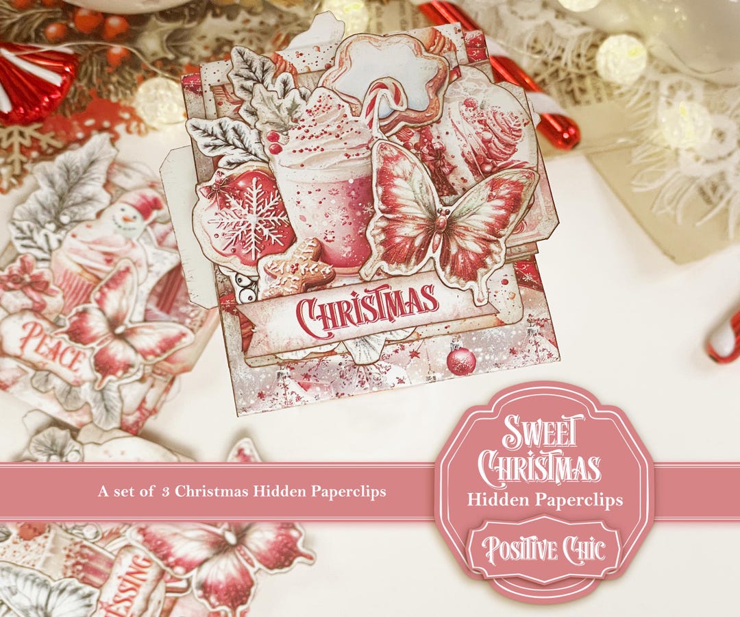 SWEET CHRISTMAS Hidden Paperclips Kit Christmas Junk Journal Paper Clip ...