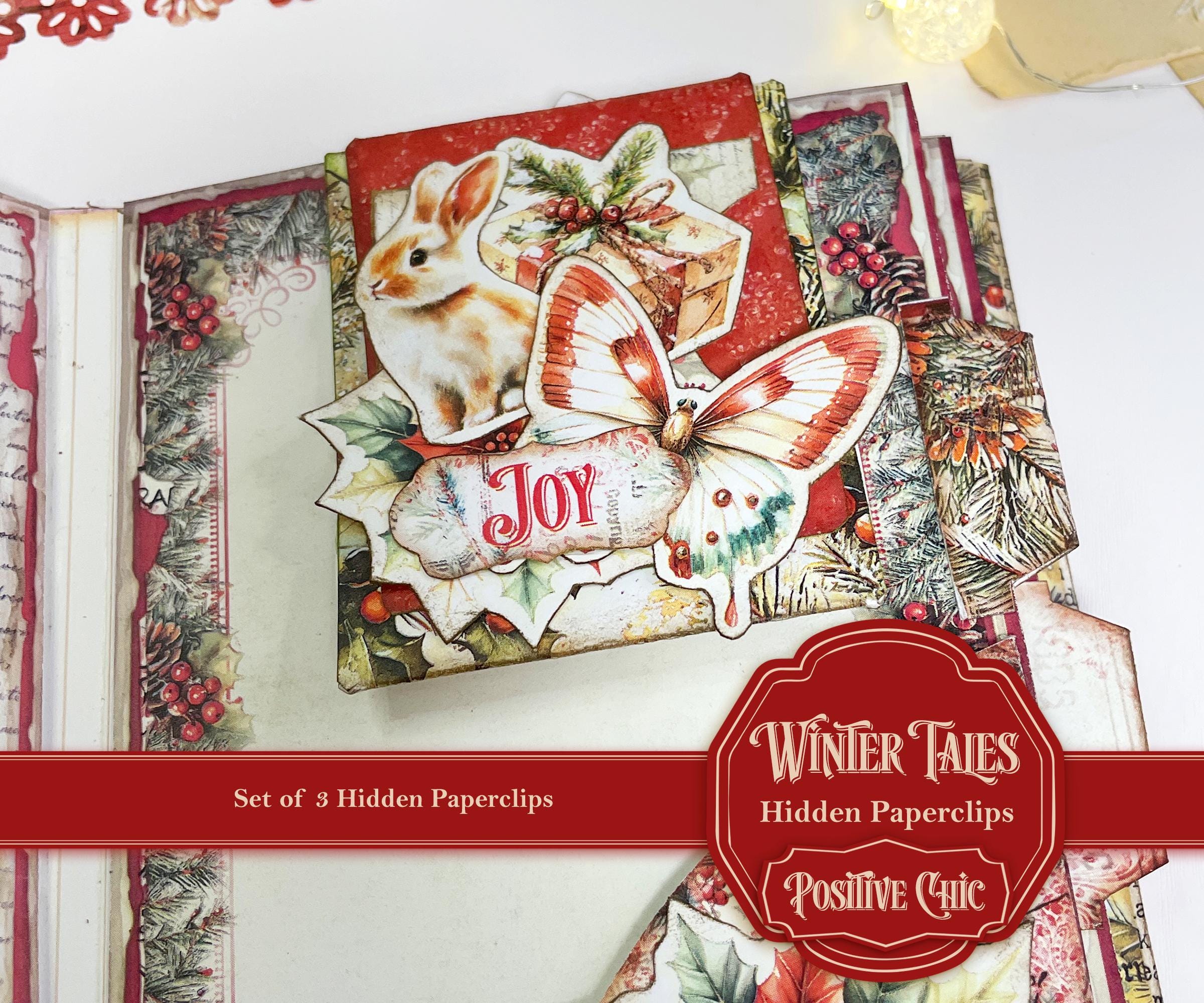 WINTER TALES Hidden Paperclips Kit Christmas Junk Journal Paper Clip ...