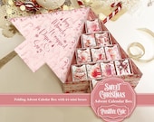SWEET CHRISTMAS Unique Advent Calendar 2025 Printable Christmas Junk Journal Set DIY Advent Calendar Box Book Christmas Tree Advent Box