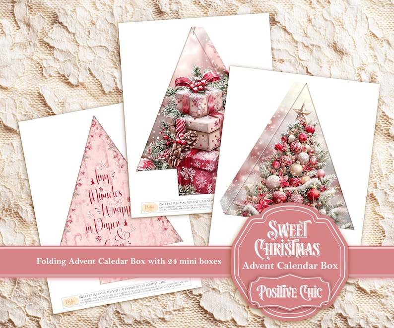 SWEET CHRISTMAS Unique Advent Calendar 2025 Printable Christmas Junk Journal Set DIY Advent Calendar Box Book Christmas Tree Advent Box image 13