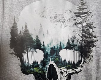 Forest Skull Crop Tee Shirt