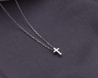 Gold Dainty Cross Necklace – Tiny Cross Pendant – Christian Jewelry for Women – Christmas Gift – Tiny Crucifix Necklace – Gift for Her