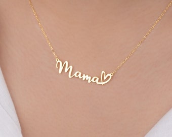 Collier Dainty Mama - Collier prénom en argent sterling - Collier mère - Cadeau pour maman -