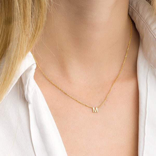 Gold initial Necklace – Minimal initial Necklace – Tiny initial Necklace – Name Necklace – Gold Letter Necklace – Personalized Name Necklace