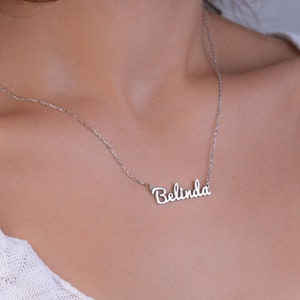 Sterling Silver Name Necklace, Custom Dainty Nameplate Necklace, Personalized Jewelry, Gift For Mom, Personalized, Gifts For Her image 1