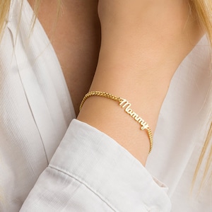 Name Bracelet, Gold Name Bracelet, Dainty Gold Name Bracelet, Personalized Jewelry, Custom Bracelet For Women, Gift for Mother