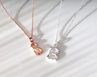 Bamboo style Initial Necklace: Personalized Alphabet Charm