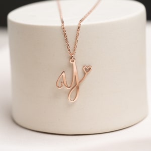 Collier lettre en argent, initiales, bijou cadeau personnalisé, lettre pendentif, argent sterling 925 carats