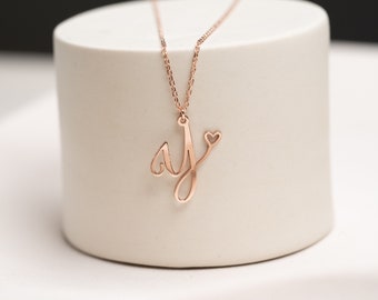 Collier lettre en argent, collier initial, bijoux cadeau initial personnalisé, pendentif lettre, argent sterling 925k