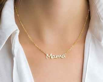 Collier de maman, cadeau de maman, collier délicat, collier de nom de maman, collier de mère, cadeaux de fête des mères, collier de nom, collier de plaque signalétique