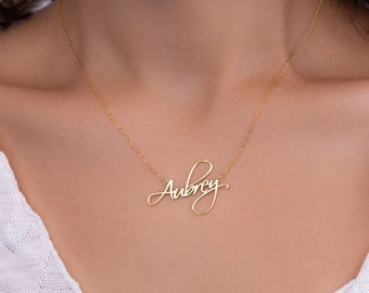 Dainty script Name Necklace, Name Necklace, Name Necklace in Sterling Silver, Gold Name Necklace, Personalized Jewelry, Mother's Day Gift