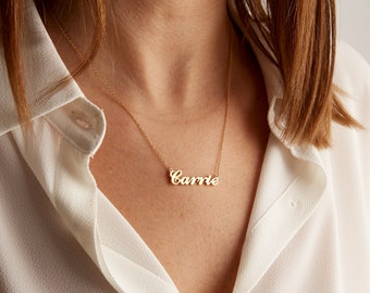 Sterling Silver Personalized Name Necklace: Custom Carrie