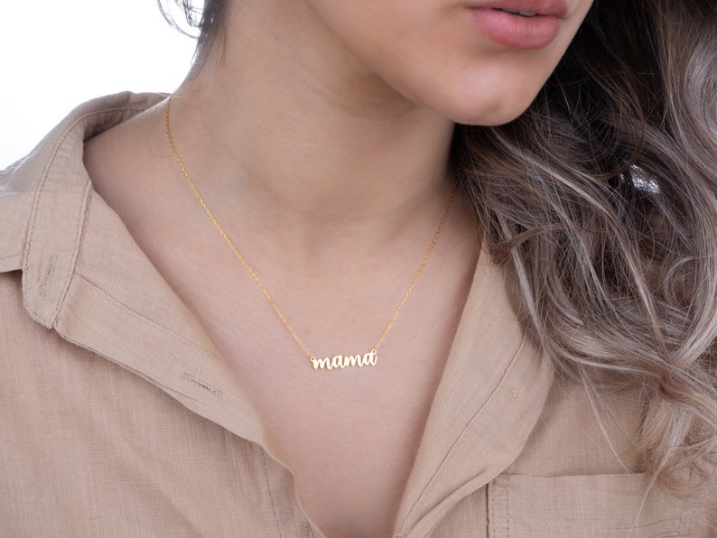 Dainty Mama Necklace Sterling Silver Name Necklace Mother Necklace Gift for Mom image 3