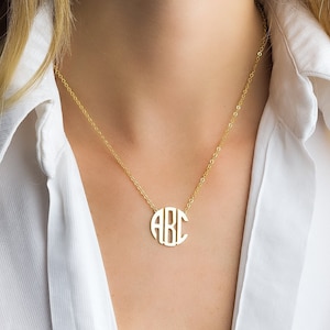 Dainty Sterling Silver Monogram Necklace - Personalized Initial Jewelry