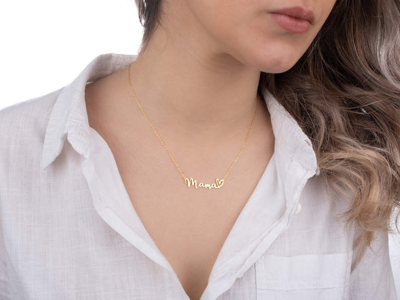 Dainty Mama Necklace Sterling Silver Name Necklace Mother Necklace Gift for Mom image 7