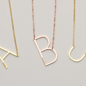 Alexis Rose Sideways Initial Necklace, Large Initial Necklace, Oversized Letter Necklace, Monogram Necklace, Bridesmaids Gifts image 4