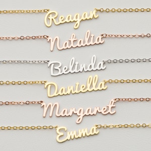 Sterling Silver Name Necklace, Custom Dainty Nameplate Necklace, Personalized Jewelry, Gift For Mom, Personalized, Gifts For Her image 4