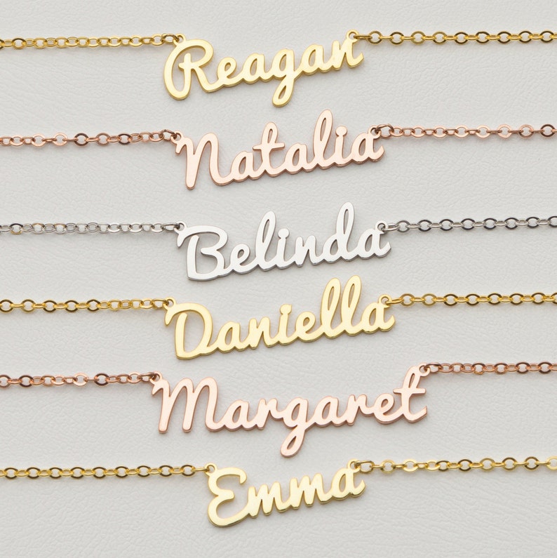 Sterling Silver Name Necklace, Custom Dainty Nameplate Necklace, Personalized Jewelry, Gift For Mom, Personalized, Gifts For Her image 4