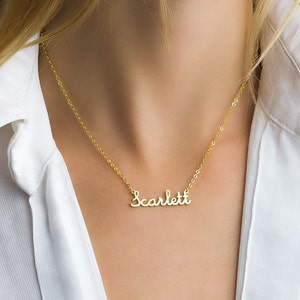 Dainty Personalized Name Necklace, Custom Name Necklace, Name Necklace Gold, Name Necklace for Women Gift for Him