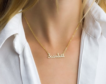 Collier de nom personnalisé délicat, collier de nom personnalisé, collier de nom or, collier de nom pour les femmes cadeau pour lui