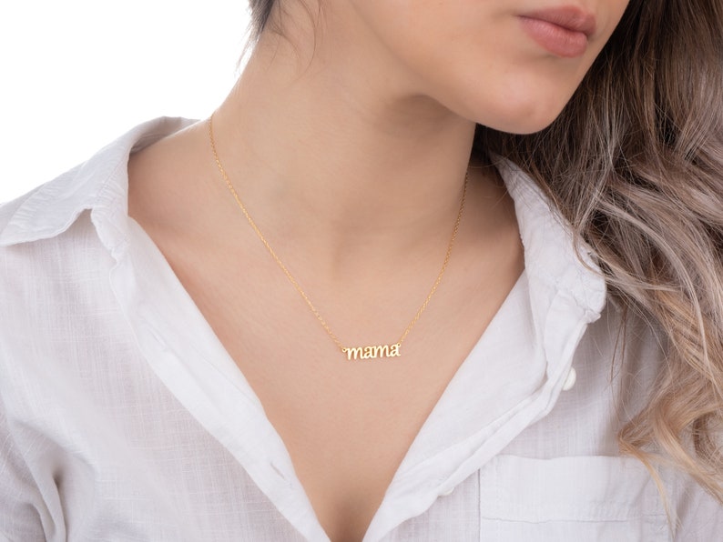 Dainty Mama Necklace Sterling Silver Name Necklace Mother Necklace Gift for Mom image 6