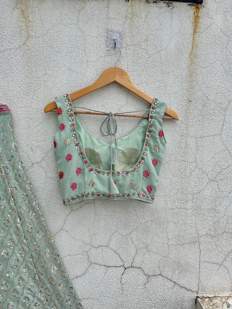 Elegant Green Color Lengha Choli main image 0