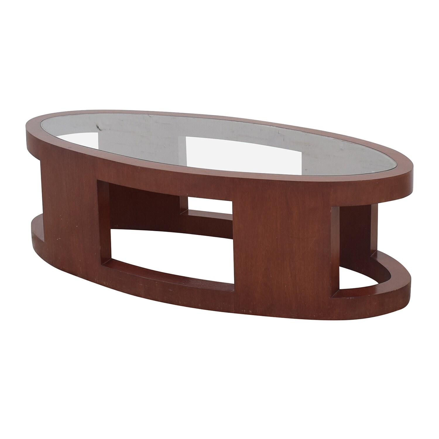 Mid-Century Modern Oval Couchtisch Massivholz und Glas | Etsy