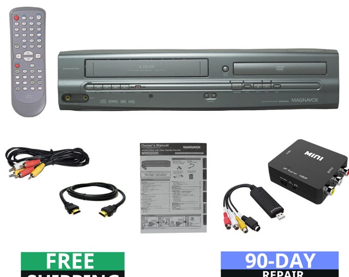 Magnavox MWD2205 Dvd Vcr Combo Transfer Vhs to Dvd Bundle W/ Etsy