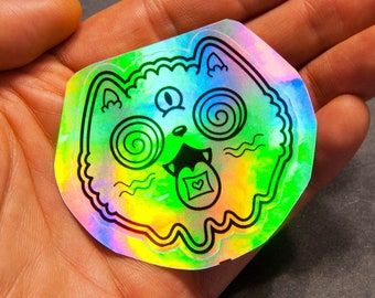 Holographic sticker, cat sticker, holo sticker, holographic sticker, laptop sticker, bag sticker, phone sticker, car sticker