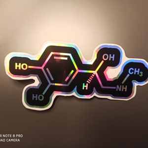 Holographic sticker, Adrenaline sticker, psychodelic sticker, holographic sticker