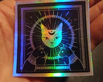 Holographic sticker, cats sticker, holo sticker, holographic sticker, laptop sticker, bag sticker, phone sticker, car sticker