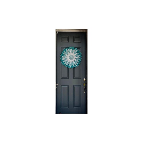 Beach Wreath in Turquoise for front Door, Pinwheel Beachy Starburst Flower Decor for Lanai, shops Pouf Designs by Valerie